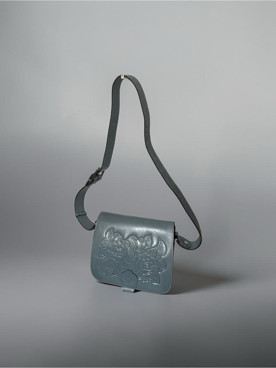 Patricia Nash Handbags - Patricia Nash Ilina Rose Tooled Leather Crossbody Bag Flap Blue Purse